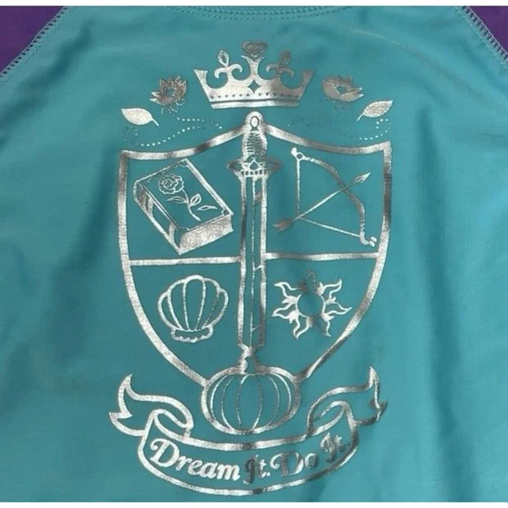 Disney Girls Long Sleeve Rashguard Size 7/8 New With Tags